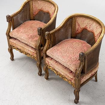 A pair of armchairs, 20th Century.