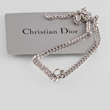COLLIER, vitmetall samt strass, Christian Dior.