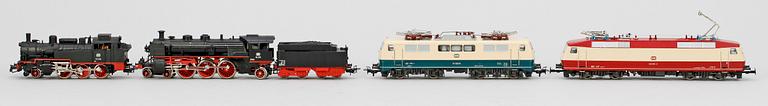 PARTI LOK, 4 st, Märklin H0 3042, 3153, 3095 och 3093, 1900-talets andra hälft.