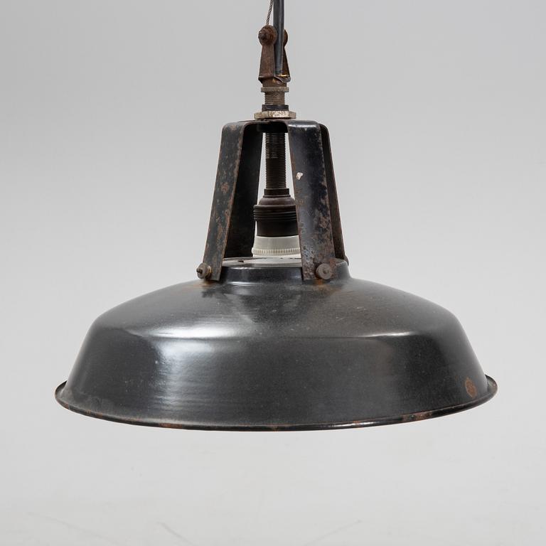 A metal ceiling light, 20th century.