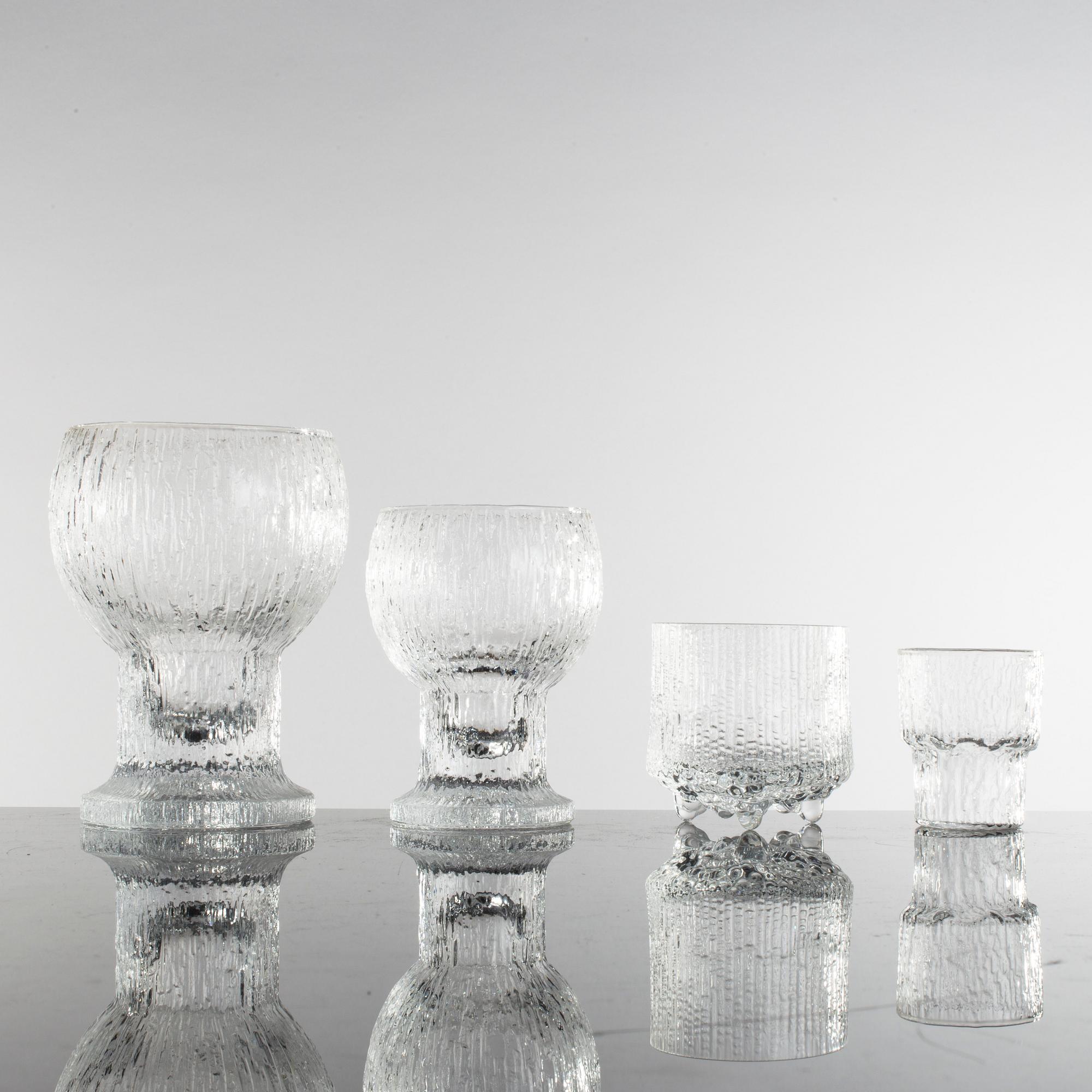 TAPIO WIRKKALA, "Ultima Thule", glass, 26 pcs. Iittala. Model designed 1968.