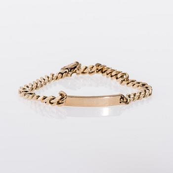 ARMBAND, 14K kultaa, pansarked. Vikt 38 g.