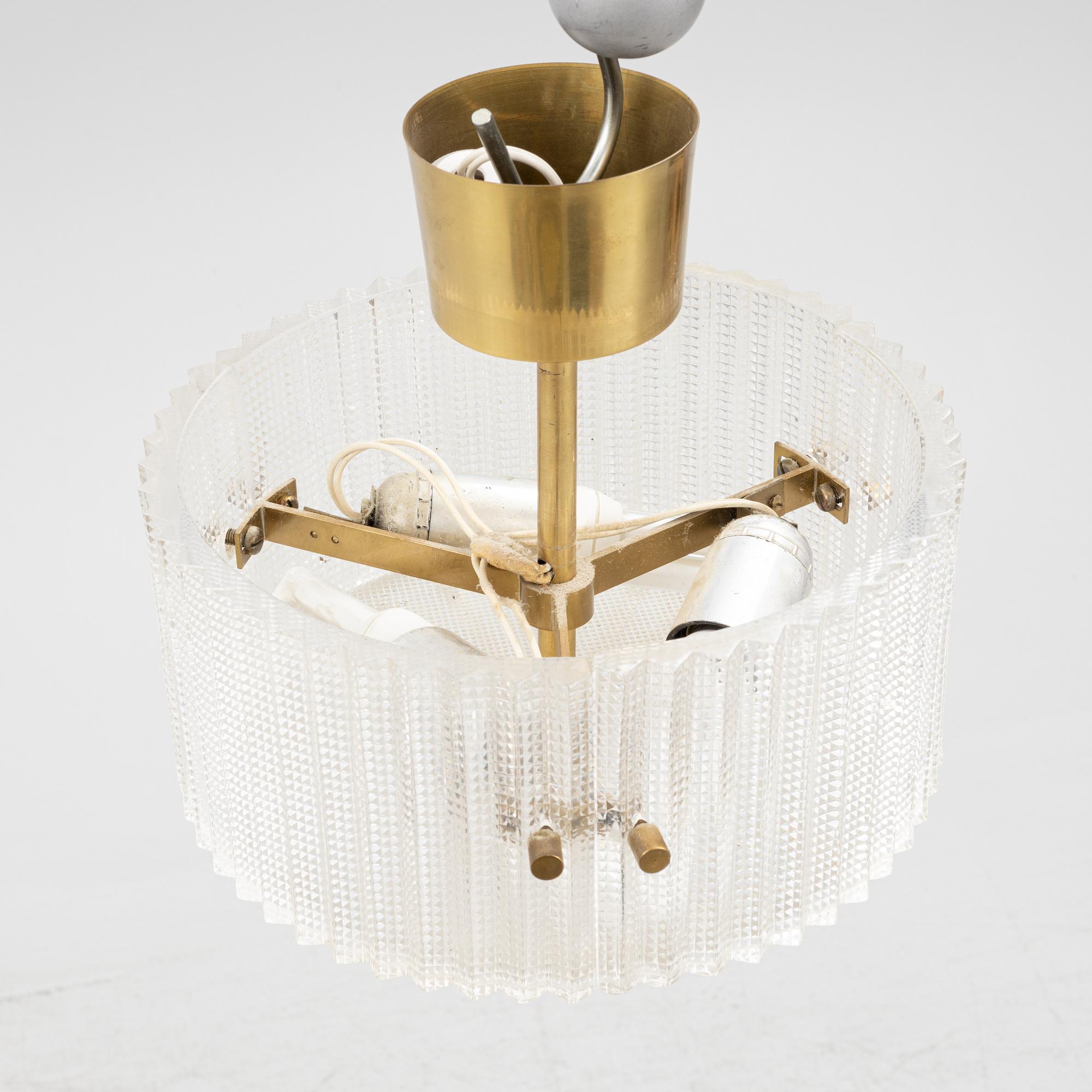 Carl Fagerlund, a ceiling lamp, Orrefors, 1970's/70's.
