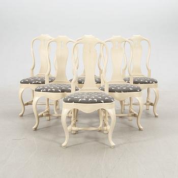 Dining group, 7 pieces, Rococo style, K. A. Roos, second half of the 20th century.