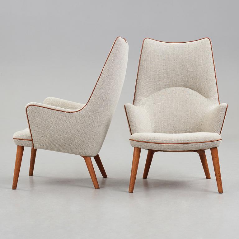 Hans J. Wegner, two easy chairs, "AP 27/18", AP Stolen, Denmark, 1950-60's.