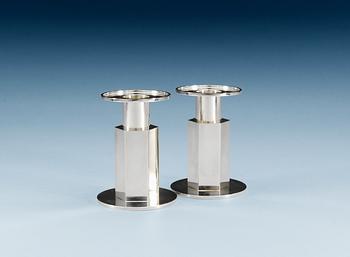664. A pair of Wiwen Nilsson sterling candlesticks,, Lund 1968.