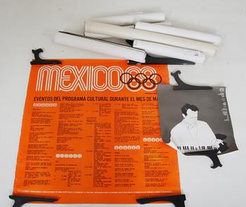 PARTI AFFISCHER, ca 17 st, med anknytning till OS i Mexico 1968.