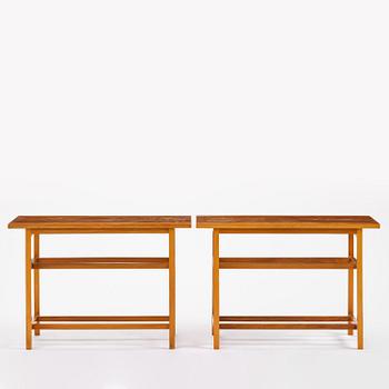 Josef Frank, a pair of side tables, model B 2184, Firma Svenskt Tenn, Sweden, mid-20th century.