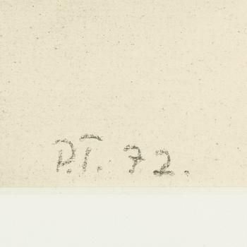 Peter Tillberg, charcoal on paper, signed and dated 72.