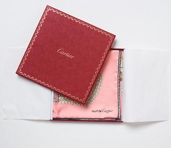 Cartier, a 'Le temps Précieux' twill silk scarf.