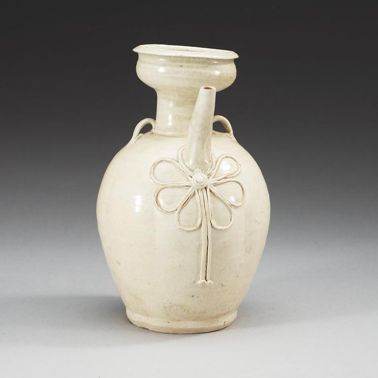 A pale celadon glazed ewer, Yuan dynasty (1271-1368).