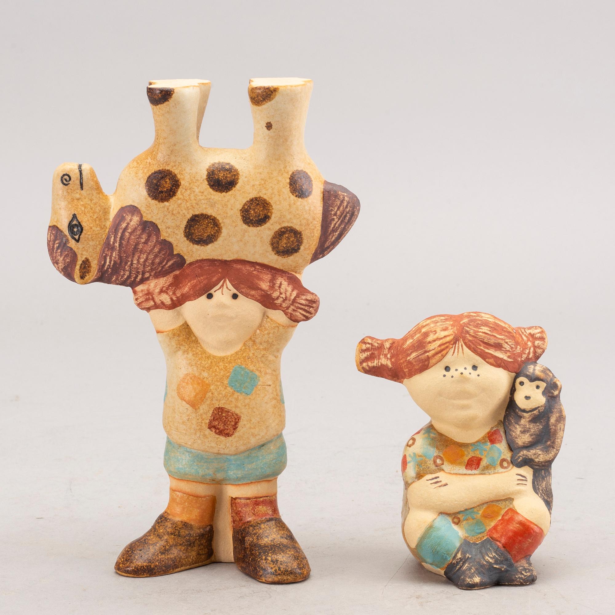 Lisa Larson, figurer 2 st lergods.