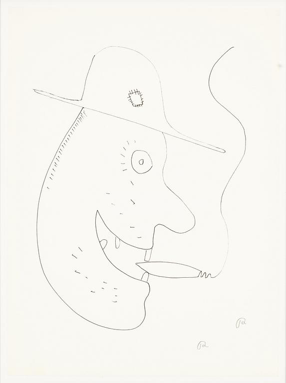 Roger Risberg, indian ink drawing, signed. Executed in 2008.