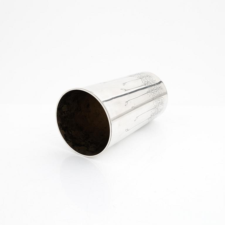 W.A. Bolin, a silver vase / beaker, Stockholm 1955.