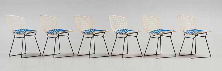 Harry Bertoia, a set of six white lacquered 'Side chairs', Knoll, 1950's-60's.