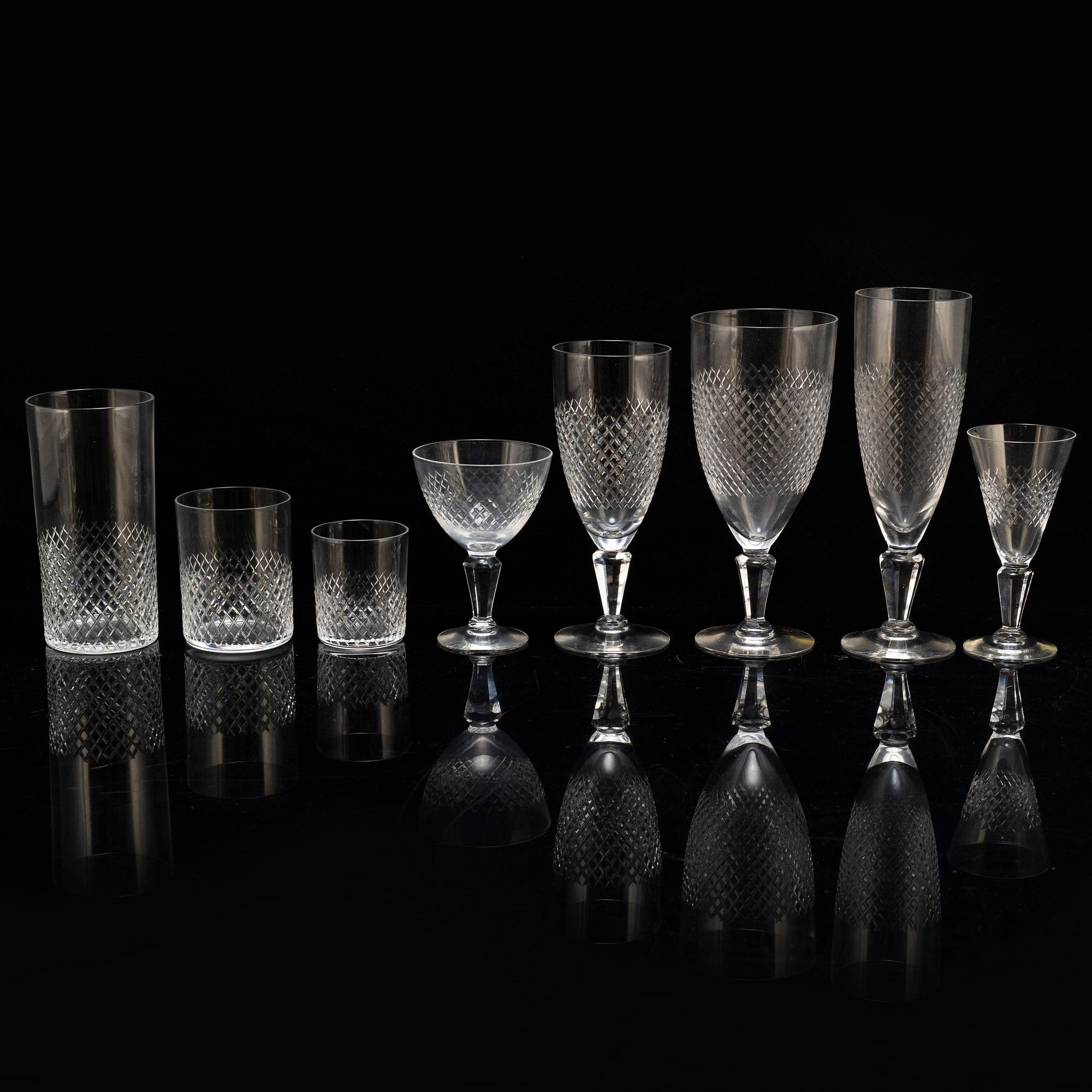 A 90 pieces glass service from Kosta.