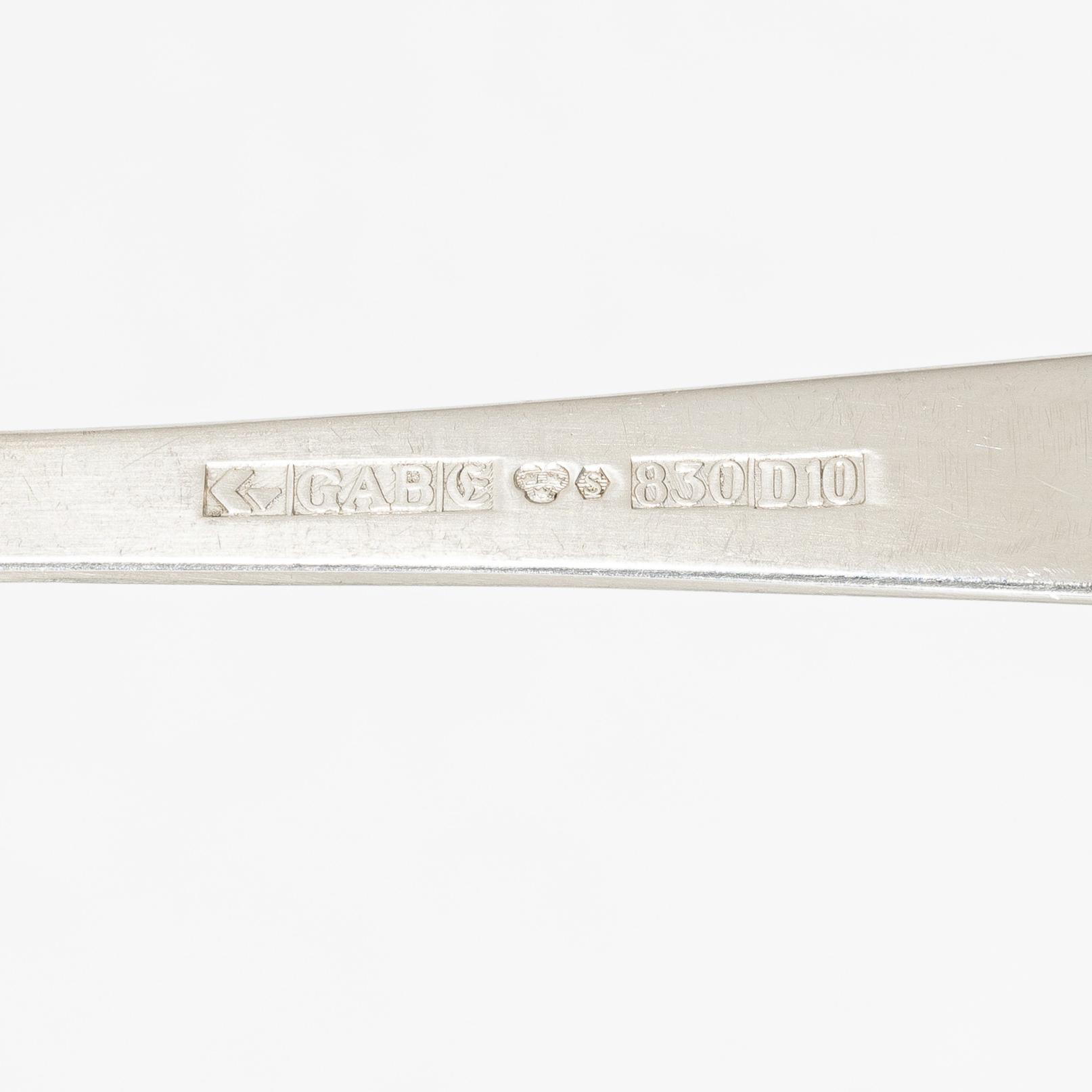 Jakob Ängman, 24 pieces of silver fish cutlery, model Rosenholm, GAB, Eskilstuna, 1977-78.