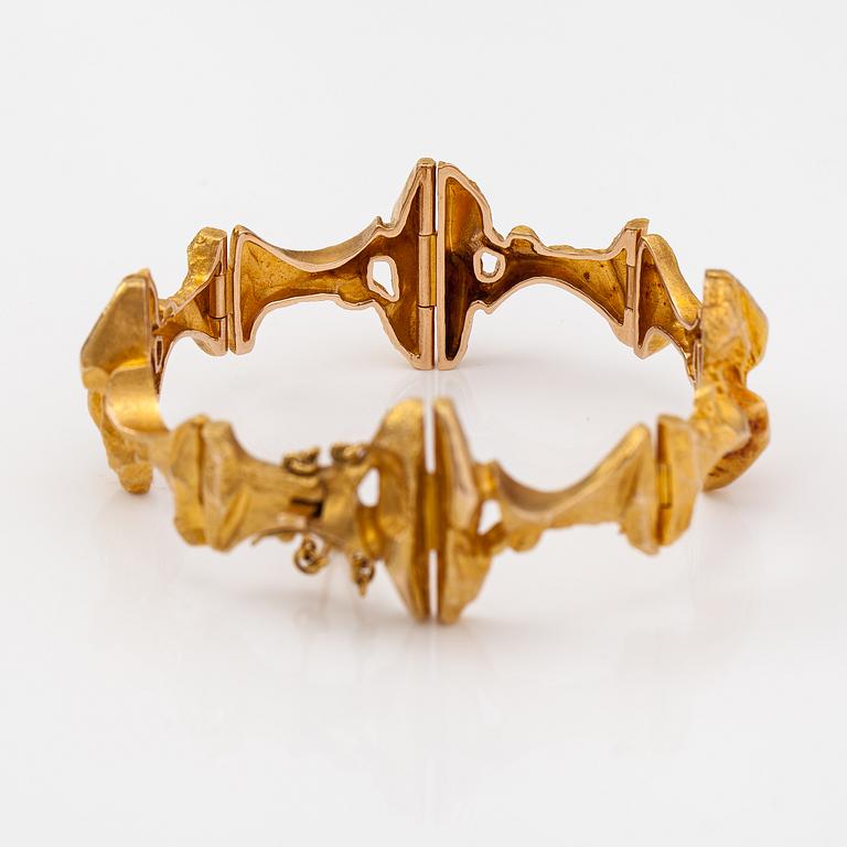 Björn Weckström, "Borealis", a 14K gold bracelet. Lapponia 1974.