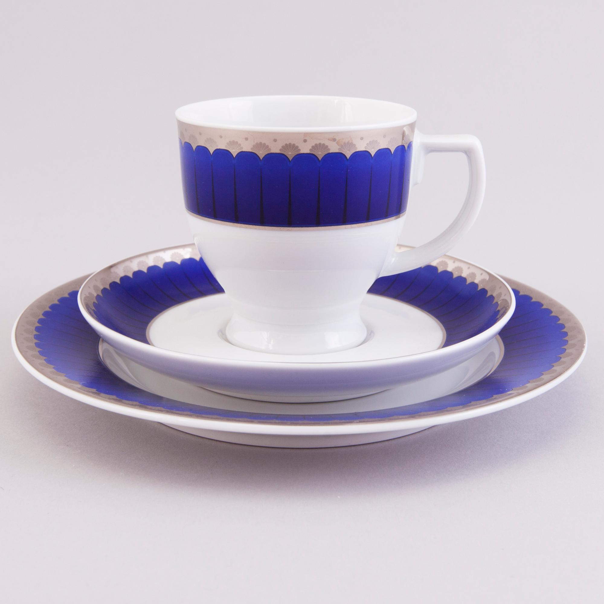 SIGVARD BERNADOTTE, MAT- och KAFFESERVIS, 91 delar, "Christineholm"/"Marianne Royal Blue".
