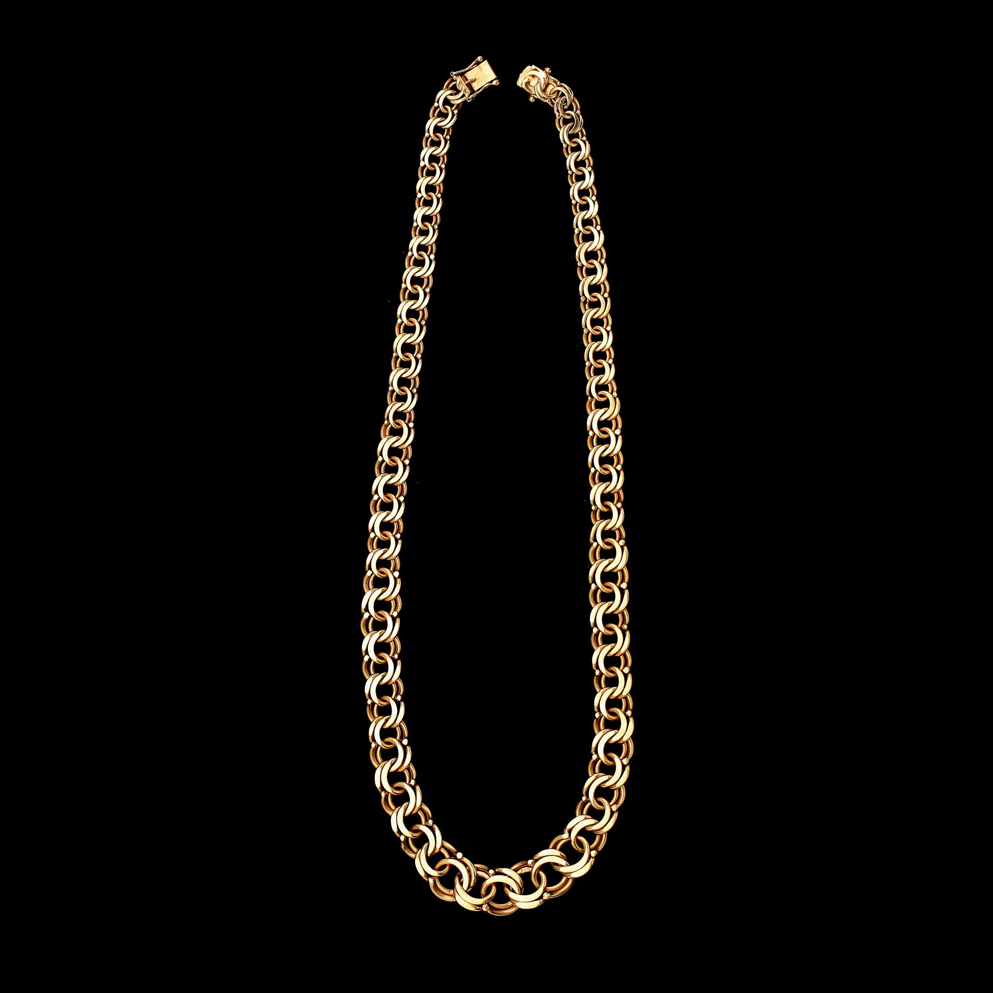 COLLIER, 18K guld, svenska stämplar, 1970. Total vikt ca 60 g.