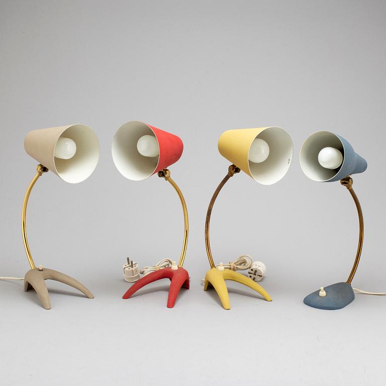 a set of 4 table lamps from Ewå Värnamo in the mid 20th century.