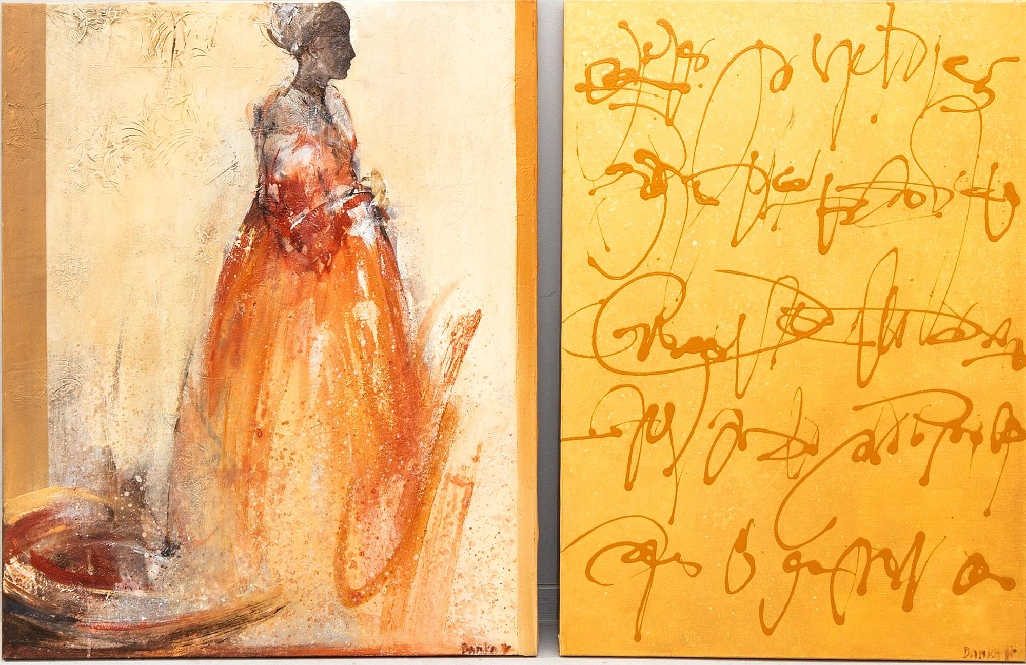Danka Jaworska, oil on canvas, diptych, signed.
