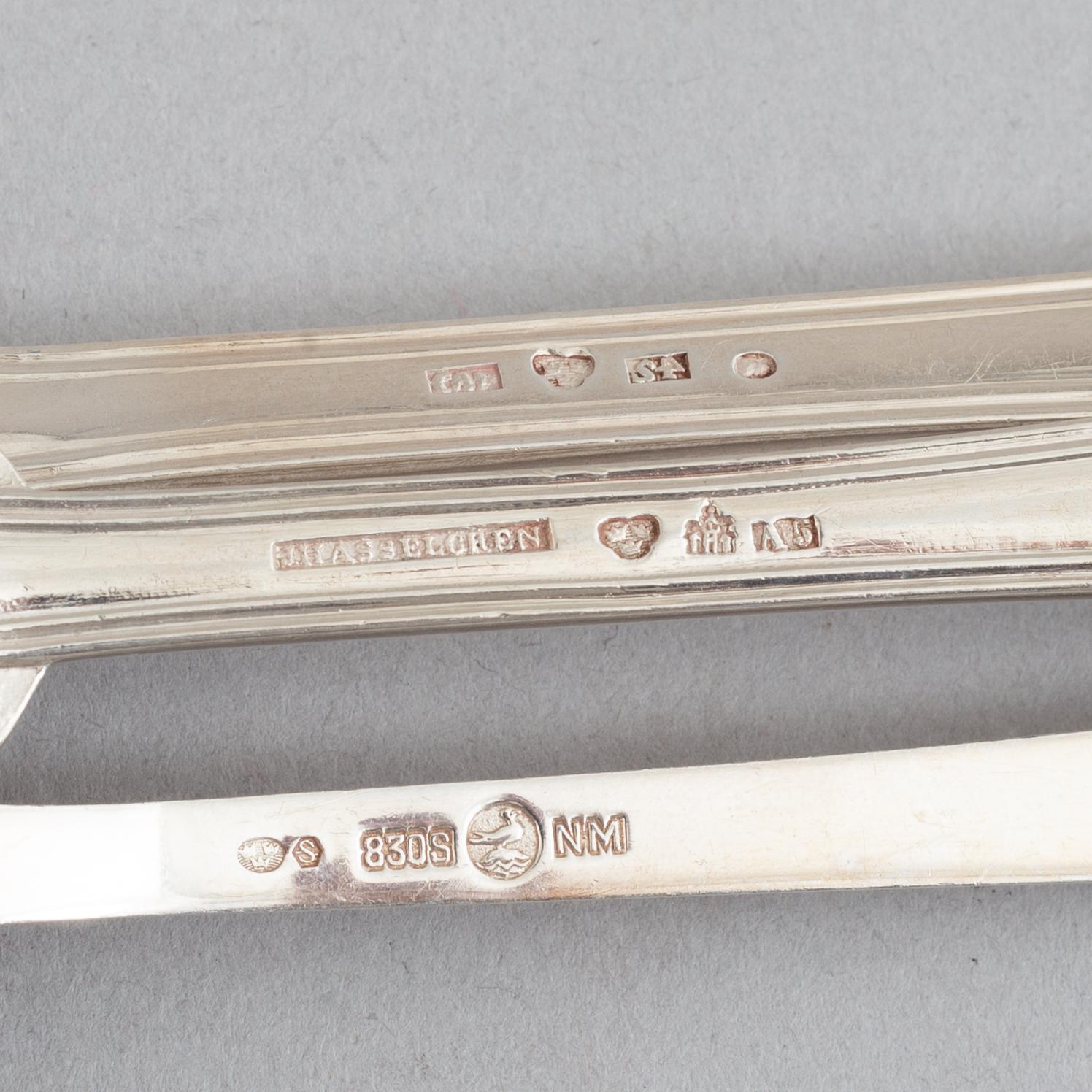 Cutlery, 27 pieces, silver, 18th-19th Century, mostly Sweden.