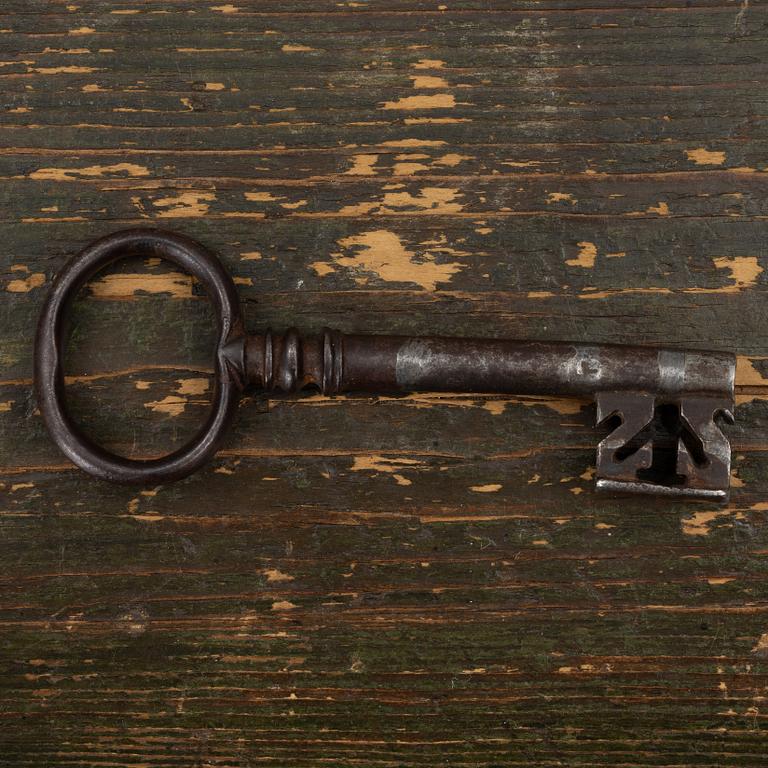A folk art chest, dated 1749.