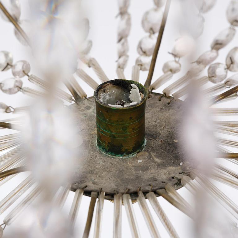 A Swedish late Empire gilt brass nine-light chandelier, 1830's.