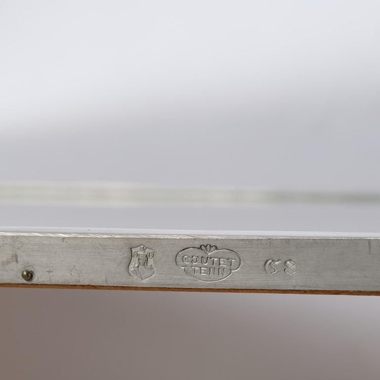 A Swedish Grace pewter mirror, Schreuder & Olsson AB, Stockholm, 1929.