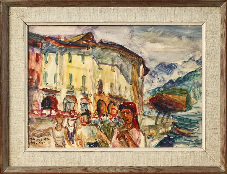 JOEL MILA, akvarell, sign o dat 1954.