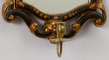 A pair of mirror sconces, Baroque style, 20th century.