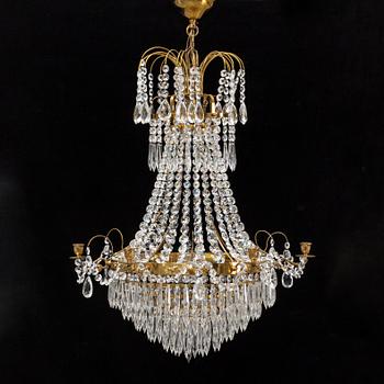 A Gustavian style chandelier, end of the 20th Century.