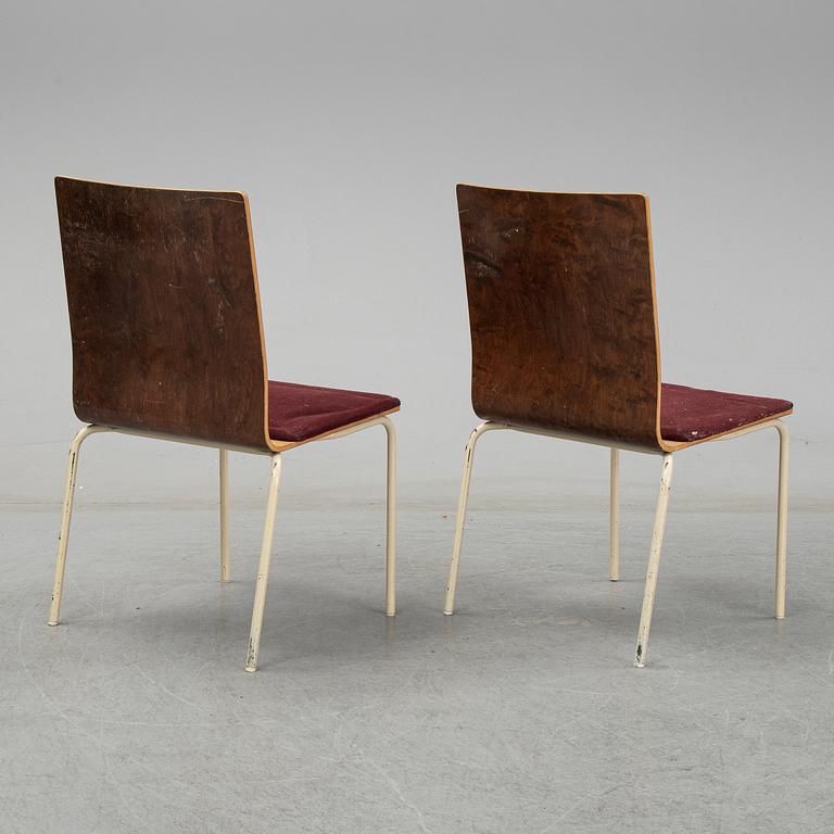 Peter Celsing, a set of six 1960s stackable chairs.