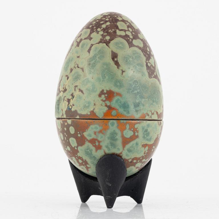 Hans Hedberg, a faience sculpture of an egg, Biot, France.