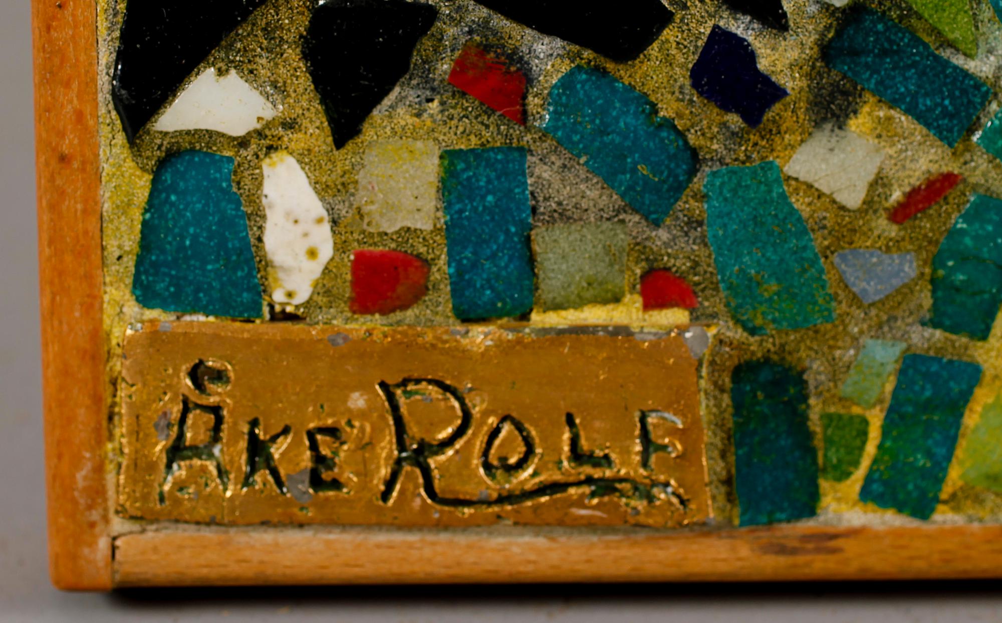 ÅKE ROLFSTADIUS, mosaik, signerad.