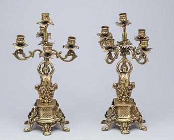 KANDELABRAR, ett par, omkring 1900.