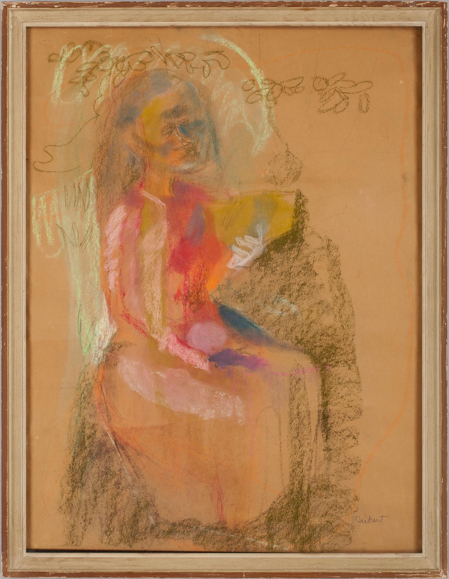 SIRI DERKERT, pastell på papper, sign.