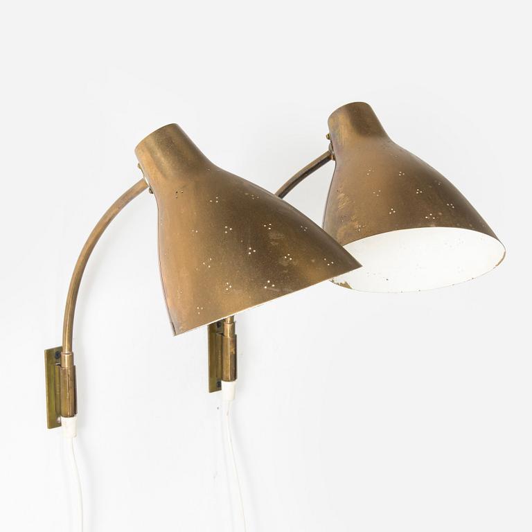 Lisa Johansson-Pape, a pair of mid-20th century '3055' wall lights for Stockmann Orno, Finland.