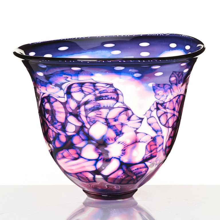 Eva Englund, a 'graal' glass bowl, Orrefors, Sweden.