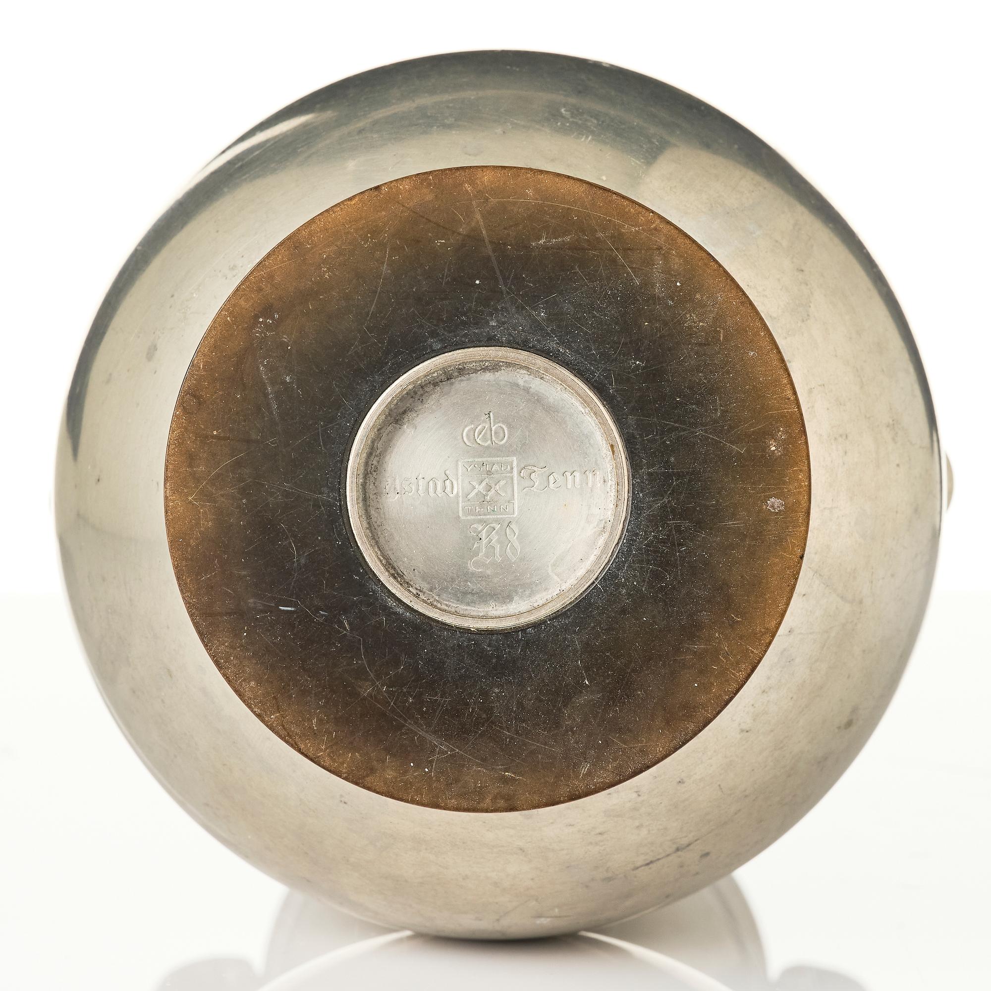 Carl-Einar Borgström, vase, Ystad-Metall, 1936.