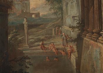 Giavanni Nicolas Servandoni, Capriccio with figures.