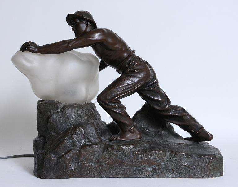 BORDSLAMPA, sign "Bläsche", 1900-talets första hälft.