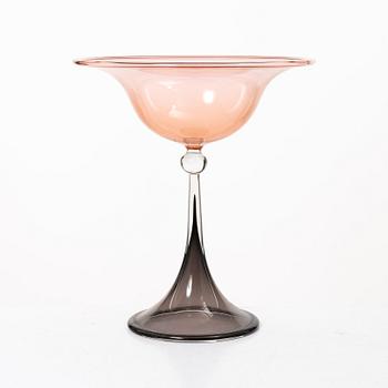 Wilke Adolfsson, A Swedish glass tazza, signed and dated -87.