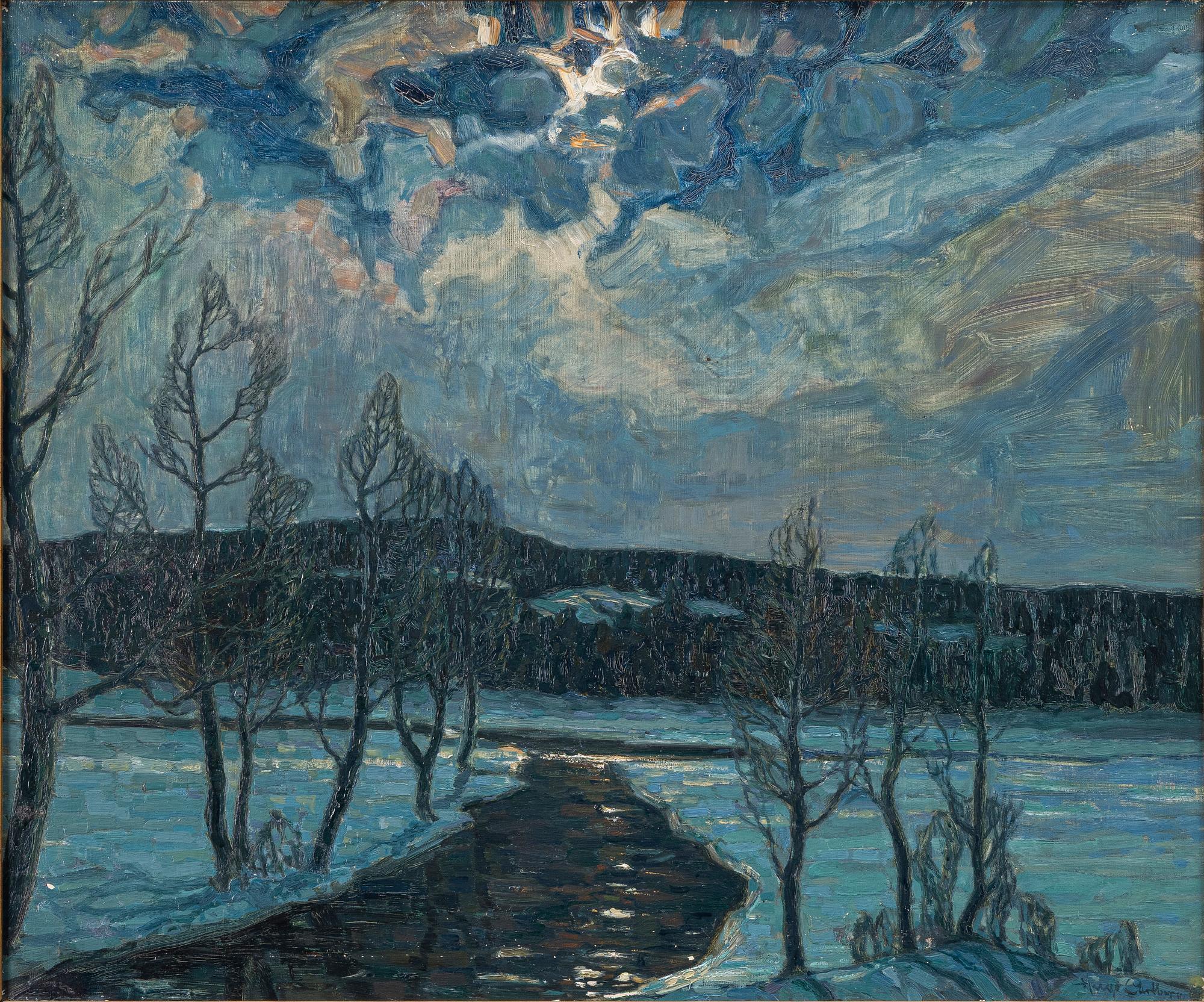 Hugo Carlberg, Landskap i blått.