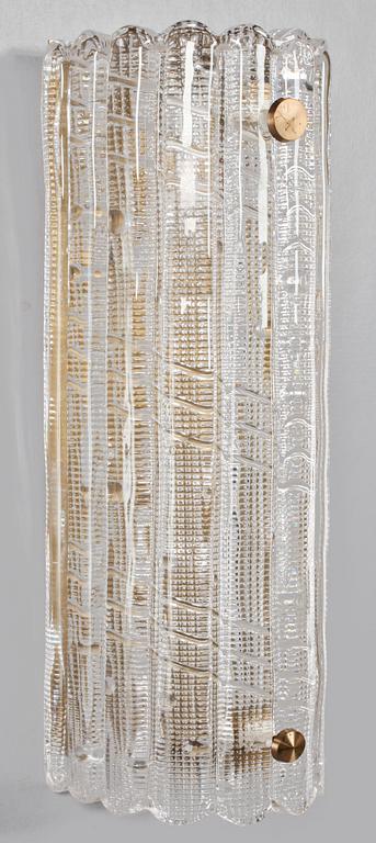 VÄGGLAMPOR, ett par, Carl Fagerlund, Fagerlund, Orrefors, 1900-talets andra hälft.