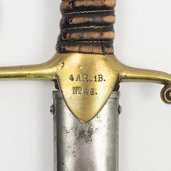 Sabel, svensk, m/1889 för artilleriet, med balja.