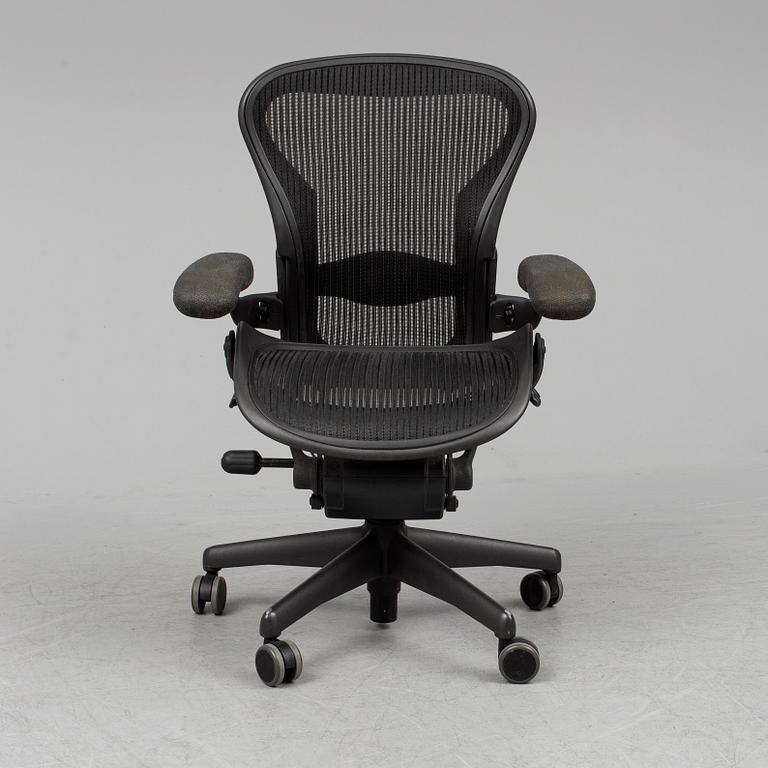 A 'Aeron' office chair by Herman Miller.