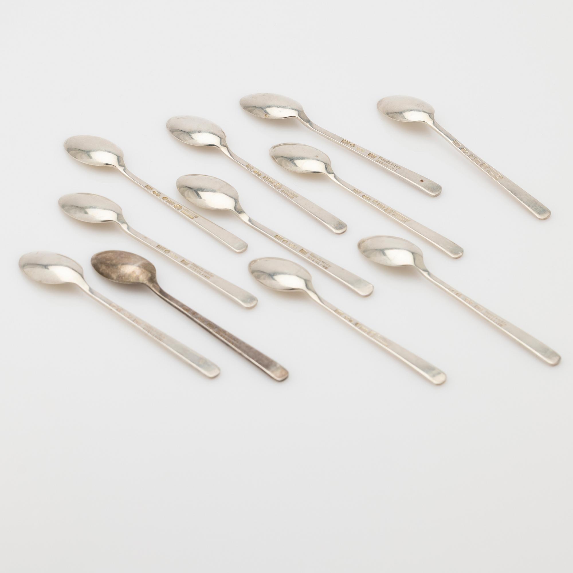Teaspoons, 11 pcs, Hugo Strömdahl, Stockholm, 1956-1962.