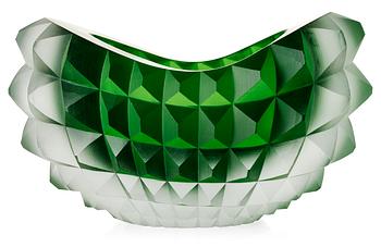 740. A unique Mårten Medbo 'Core' deep cut 'hot worked and cut glass' bowl, Ajeto, Czech Republic 2008, made by Miroslav Barkovský and Stanislav Cais.